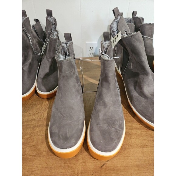 A New Day Boots Grey Zip Up Faux Fur Women's - Picture 1 of 5